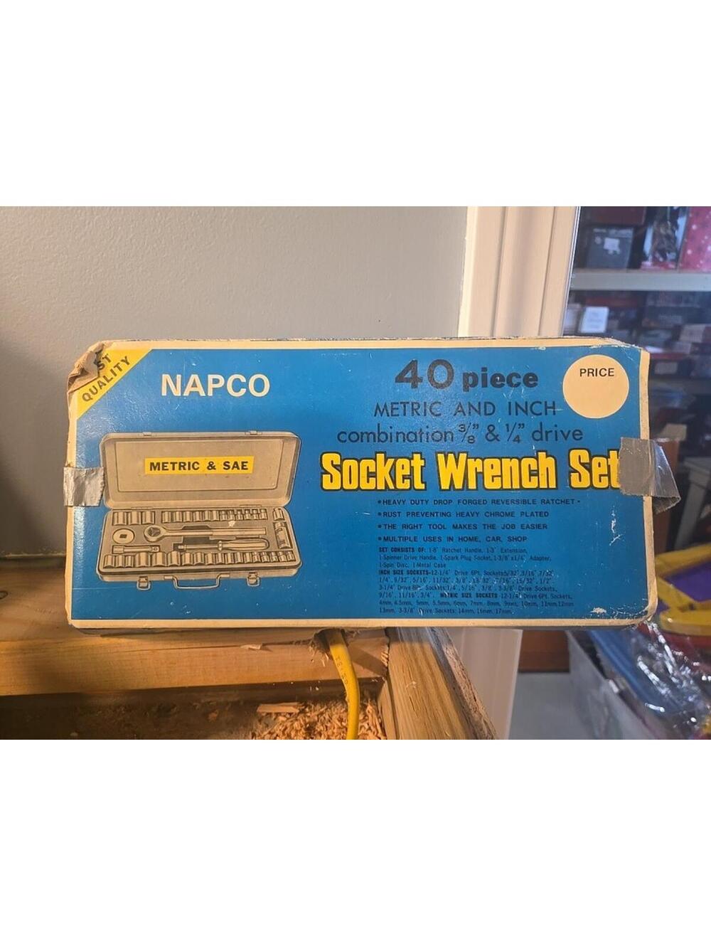 Vintage 1970's 40 Piece Metric And Inch Combination Socket Tool Set N.O.S. LOOK!
